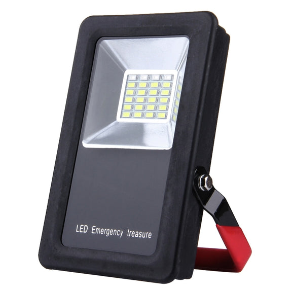 30W IP65 Water-resistant USB Charging Floodlight, 24 LEDs SMD5730 2400LM 6000-6500K Red and Blue Light Flashing Warning Lights Portable with Holder