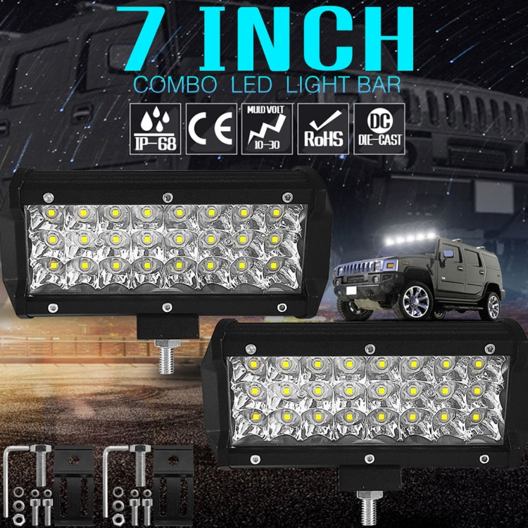 7 inch 18W 1800LM 3 Row LED Strip Light Working Refit Off-road Vehicle Lamp Roof Strip Light - Work Lights by PMC TechLife | Online Shopping South Africa | PMC TechLife | Buy Now Pay Later Mobicred