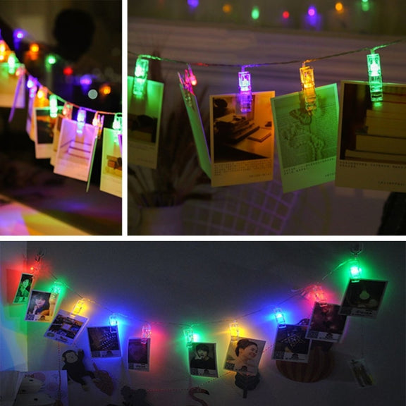 10m Photo Clip LED Fairy String Light, 80 LEDs 3 x AA Batteries Box Chains Lamp Decorative Light for Home Hanging Pictures, DIY Party, Wedding, Christmas Decoration