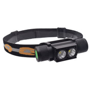 D25 10W 2 x XML-2 IPX6 Water-resistant Headband Light, 2400 LM USB Charging Adjustable Outdoor LED Headlight