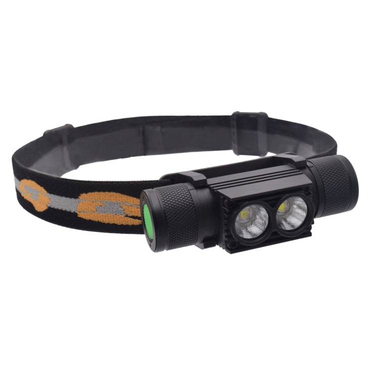 D25 10W 2 x XML-2 IPX6 Water-resistant Headband Light, 2400 LM USB Charging Adjustable Outdoor LED Headlight