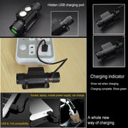 D25 10W 2 x XML-2 IPX6 Water-resistant Headband Light, 2400 LM USB Charging Adjustable Outdoor LED Headlight