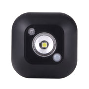 White Light Mini Human Body Motion Induction Ceiling Night Light , Porch Wall Lamps for Cabinets / Bedroom / Bathroom / Living Room, Sensor Distance: 2-3m(Black)
