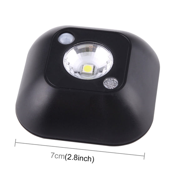 White Light Mini Human Body Motion Induction Ceiling Night Light , Porch Wall Lamps for Cabinets / Bedroom / Bathroom / Living Room, Sensor Distance: 2-3m(Black)