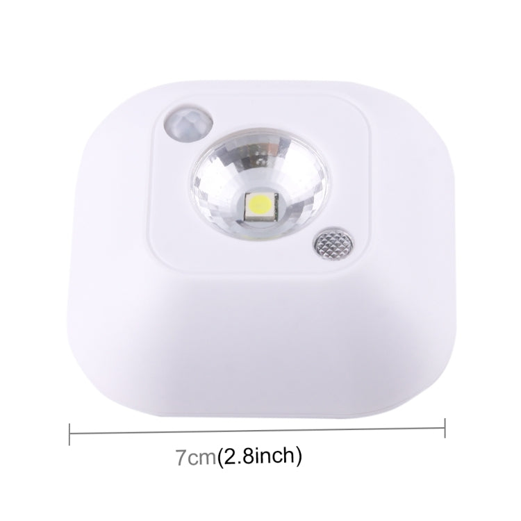 White Light Mini Human Body Motion Induction Ceiling Night Light , Porch Wall Lamps for Cabinets / Bedroom / Bathroom / Living Room, Sensor Distance: 2-3m(White) - Sensor LED Lights by PMC TechLife | Online Shopping South Africa | PMC TechLife | Buy Now Pay Later Mobicred