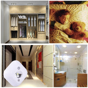 White Light Mini Human Body Motion Induction Ceiling Night Light , Porch Wall Lamps for Cabinets / Bedroom / Bathroom / Living Room, Sensor Distance: 2-3m(White)