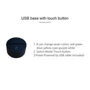 Baseball Cap Shape 3D Colorful LED Vision Light Table Lamp, USB Touch Version