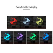 Surf Riding Shape 3D Colorful LED Vision Light Table Lamp, USB & Battery Version