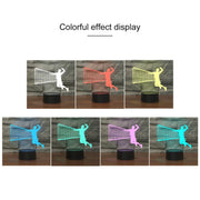 Playing Volleyball Shape 3D Colorful LED Vision Light Table Lamp, Charging Touch Version