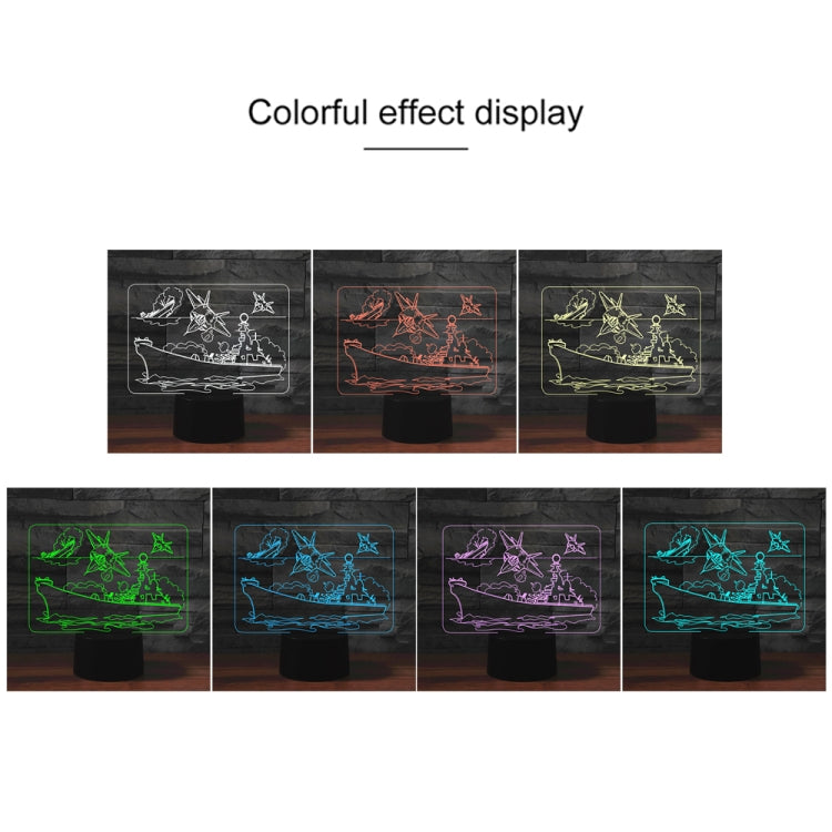 Airplane Group Shape 3D Colorful LED Vision Light Table Lamp, Charging Touch Version