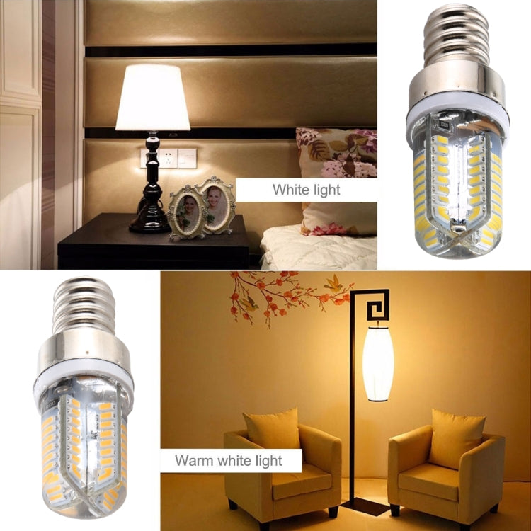 E12 SMD 3014 64 LEDs Dimmable LED Corn Light, AC 220V (Warm White)