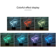Piano Shape 3D Colorful LED Vision Light Table Lamp, Charging Touch Version