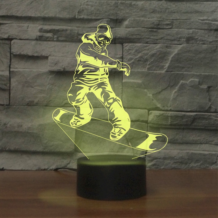 Skate Boy Shape 3D Colorful LED Vision Light Table Lamp, 16 Colors Remote Control Version - Novelty Lighting by PMC TechLife | Online Shopping South Africa | PMC TechLife | Buy Now Pay Later Mobicred