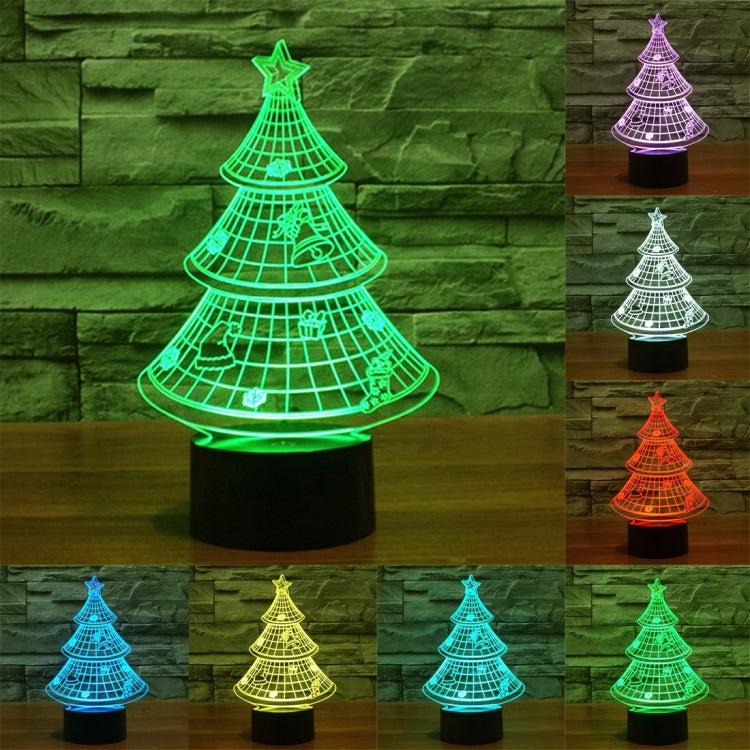 Christmas Tree Style 3D Touch Switch Control LED Light , 7 Color Discoloration Creative Visual Stereo Lamp Desk Lamp Night Light - Novelty Lighting by PMC TechLife | Online Shopping South Africa | PMC TechLife | Buy Now Pay Later Mobicred
