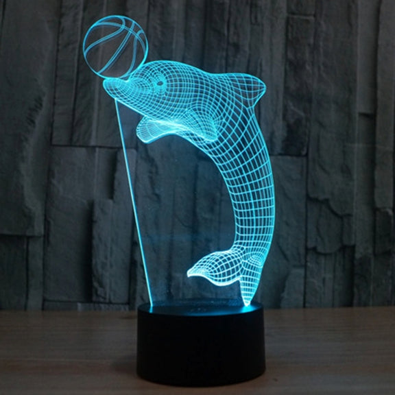 Dolphin Heading the Ball Style 3D Touch Switch Control LED Light , 7 Color Discoloration Creative Visual Stereo Lamp Desk Lamp Night Light