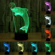 Dolphin Heading the Ball Style 3D Touch Switch Control LED Light , 7 Color Discoloration Creative Visual Stereo Lamp Desk Lamp Night Light
