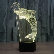 Dolphin Heading the Ball Style 3D Touch Switch Control LED Light , 7 Color Discoloration Creative Visual Stereo Lamp Desk Lamp Night Light