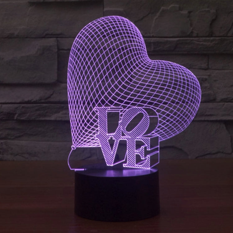 Heart and LOVE Style 3D Touch Switch Control LED Light, 7 Colour Discoloration Creative Visual Stereo Lamp Desk Lamp Night Light - Novelty Lighting by PMC TechLife | Online Shopping South Africa | PMC TechLife | Buy Now Pay Later Mobicred