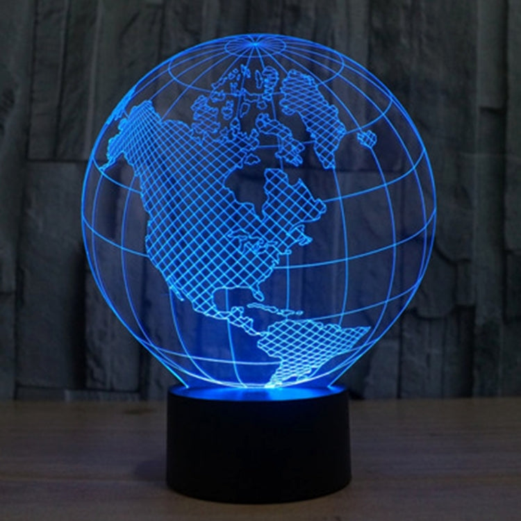 America Globe Style 3D Touch Switch Control LED Light , 7 Colour Discoloration Creative Visual Stereo Lamp Desk Lamp Night Light - Novelty Lighting by PMC TechLife | Online Shopping South Africa | PMC TechLife | Buy Now Pay Later Mobicred