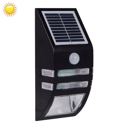 LAMPZOOE CL-102 0.2W White Light PIR Sensor Solar Light , 80 LM 6000-6500K Outdoor Wall Light with 5V 0.5W Solar Panel(Black) - Solar Lights by LAMPZ00E | Online Shopping South Africa | PMC Jewellery | Buy Now Pay Later Mobicred