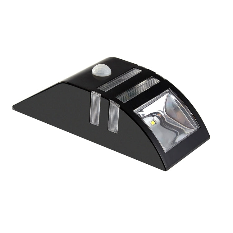 LAMPZOOE CL-102 0.2W White Light PIR Sensor Solar Light , 80 LM 6000-6500K Outdoor Wall Light with 5V 0.5W Solar Panel(Black) - Solar Lights by LAMPZ00E | Online Shopping South Africa | PMC Jewellery | Buy Now Pay Later Mobicred