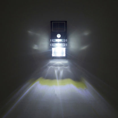 LAMPZOOE CL-102 0.2W White Light PIR Sensor Solar Light , 80 LM 6000-6500K Outdoor Wall Light with 5V 0.5W Solar Panel(Black) - Solar Lights by LAMPZ00E | Online Shopping South Africa | PMC Jewellery | Buy Now Pay Later Mobicred