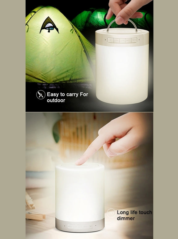 388 Atmosphere Light Music Table Lamp Multifunctional Wireless Bluetooth Speaker , with LED Light & Handle, Support AUX IN & Hands-free Answer & TF Card