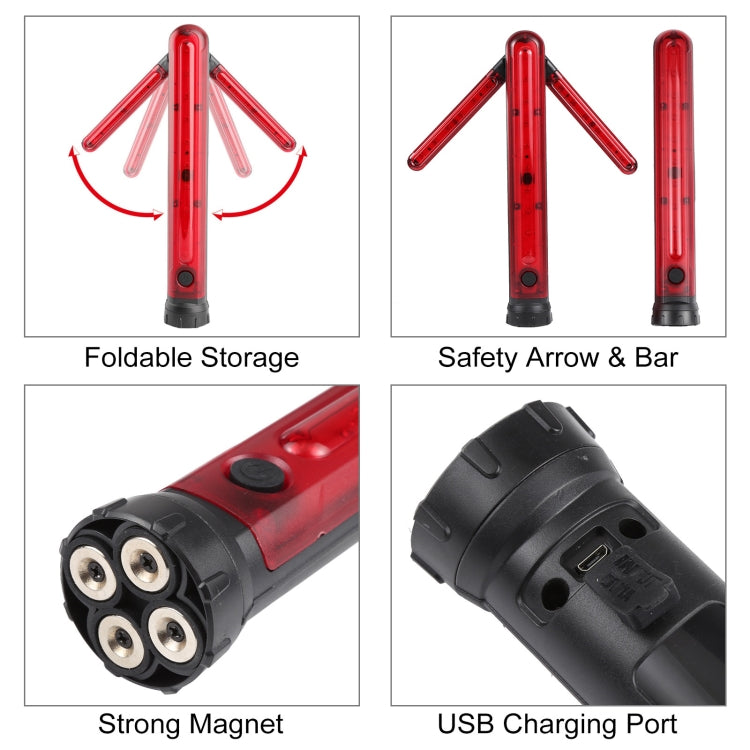 JT01 Rechargeable Traffic Safety Arrow Signal Light Warning Light Bar (Red Light) - Warning Lights by PMC TechLife | Online Shopping South Africa | PMC TechLife | Buy Now Pay Later Mobicred