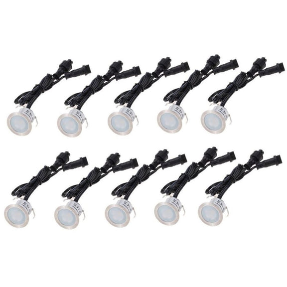 10 PCS 6W Recessed Stair Underground Lamp, SMD 2835 500-600LM 2800-3200K Deck Light Buried Lamps LED Floor Light Wall Spotlight, Cutout Size: 30x22mm(White Light)