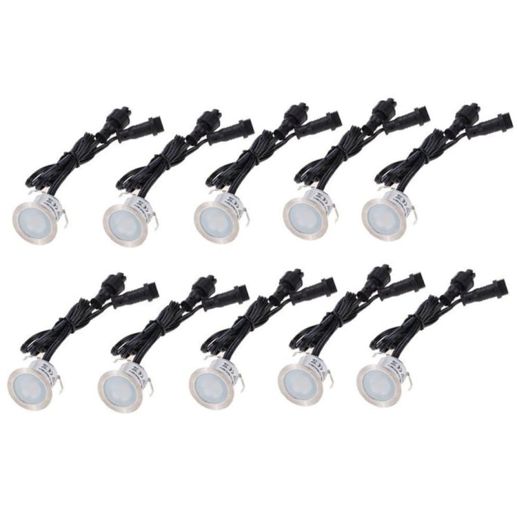 10 PCS 6W Recessed Stair Underground Lamp, SMD 2835 500-600LM 2800-3200K Deck Light Buried Lamps LED Floor Light Wall Spotlight, Cutout Size: 30x22mm(White Light)