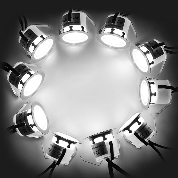 10 PCS 6W Recessed Stair Underground Lamp, SMD 2835 500-600LM 2800-3200K Deck Light Buried Lamps LED Floor Light Wall Spotlight, Cutout Size: 30x22mm(White Light)