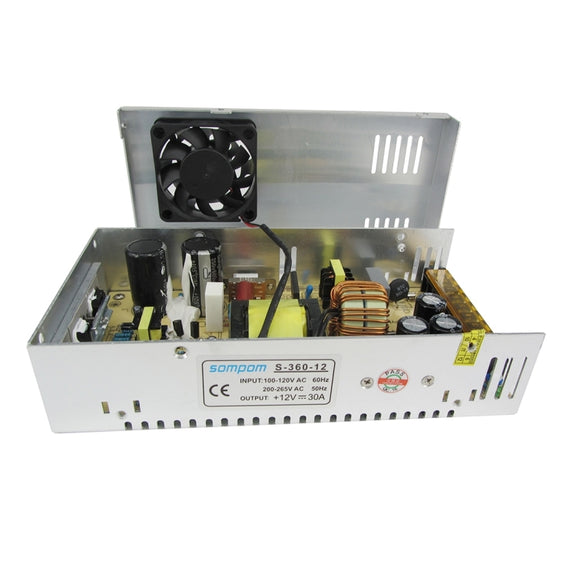 SOMPOM S-360-12 360W 12V 30A Iron Shell Driver LED Light Strip Lighting Monitor Power Supply