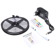 5m 150 LEDs SMD 5050 IP65 Water-resistant Bluetooth RGB Light Strip with 24-keys Remote Control, EU Plug