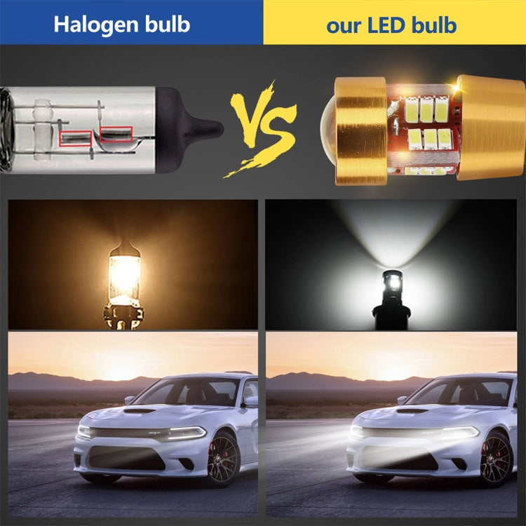 2 PCS LED Light Bulb 6000K White Super Bright 168 2825 W5W T10 Decoder Replacement, For Car Dome Map Side Marker Door Courtesy License Plate Lights(Gold) - Clearance Lights by PMC TechLife | Online Shopping South Africa | PMC TechLife | Buy Now Pay Later Mobicred