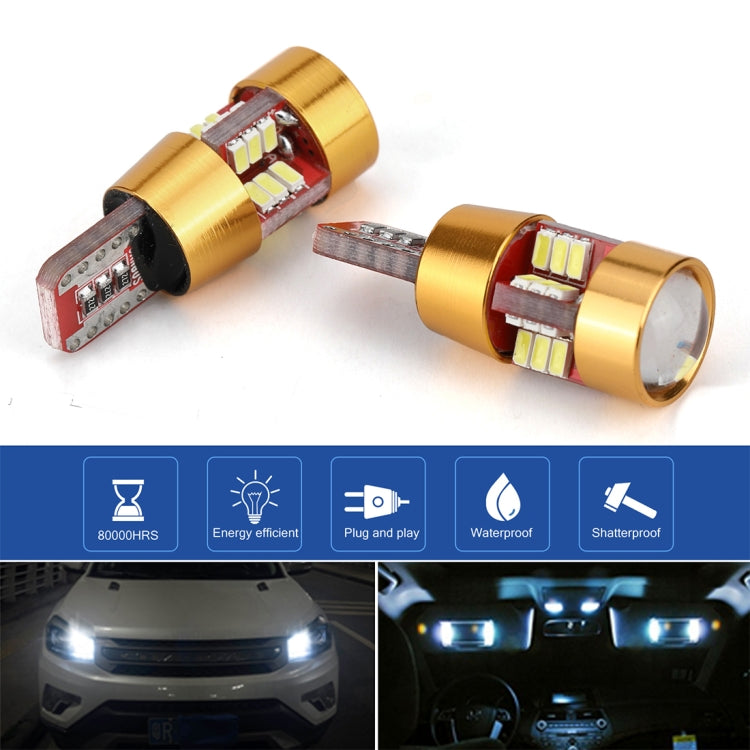 2 PCS LED Light Bulb 6000K White Super Bright 168 2825 W5W T10 Decoder Replacement, For Car Dome Map Side Marker Door Courtesy License Plate Lights(Gold) - Clearance Lights by PMC TechLife | Online Shopping South Africa | PMC TechLife | Buy Now Pay Later Mobicred