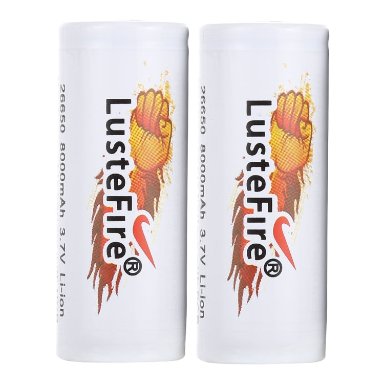 LusteFire 2 PCS 8000mAh 3.7V 26650 Lithium Rechargeable Battery with PCB - Li-ion Batteries by PMC TechLife | Online Shopping South Africa | PMC TechLife | Buy Now Pay Later Mobicred