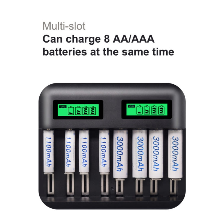 5V 2A USB 8 Slot Battery Charger for AA & AAA & C / D Battery, with LCD Display - Charger & Converter by PMC TechLife | Online Shopping South Africa | PMC TechLife