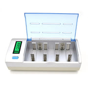 AC 100-240V 4 Slot Battery Charger for AA & AAA & C / D Size Battery, with LCD Display, UK Plug