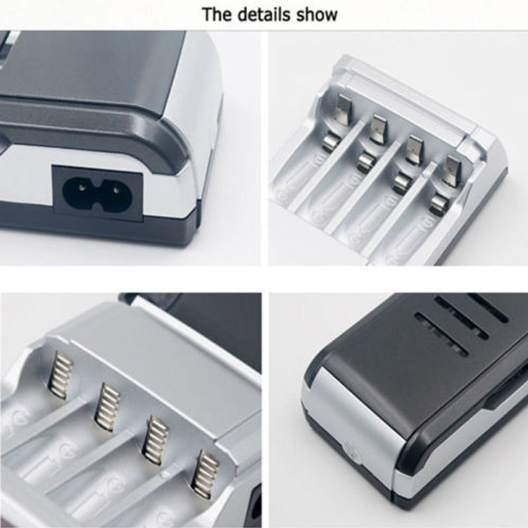 AC 100-240V 4 Slot Battery Charger for AA & AAA Battery, with LCD Display, US Plug