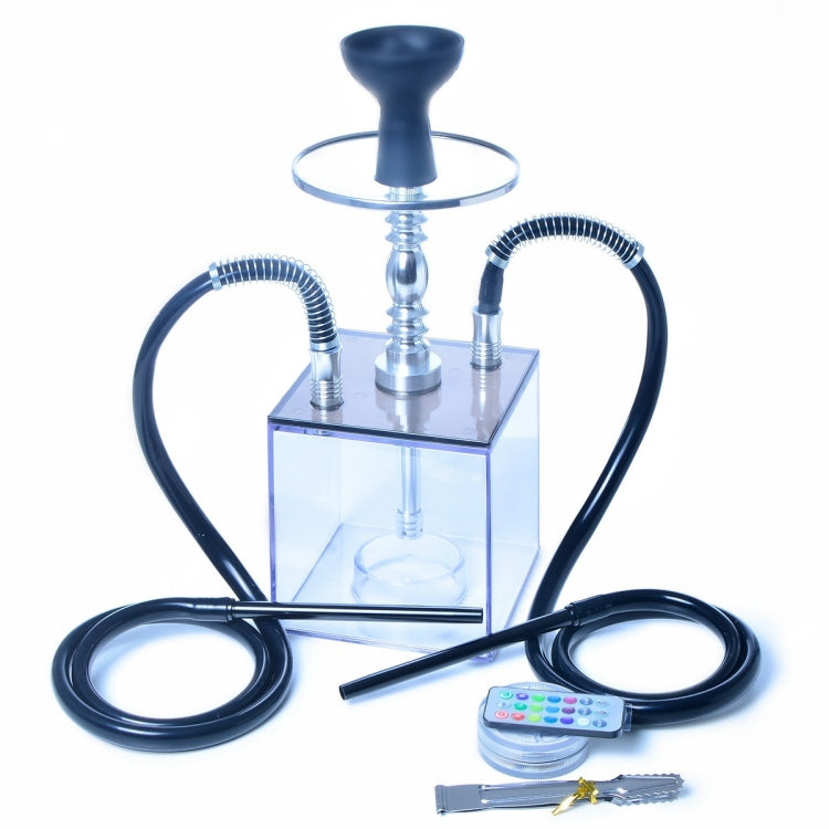 Cube Acrylic Double Pipe Hookah Set - free shipping - PMC TechLife - Order now!