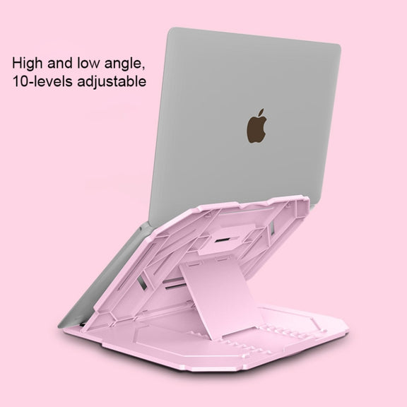 T3 Multi-function Hollow Design Cooling Bracket with 10-Level Adjustable Angle for Notebook,  MacBook, iPad, Mobile Phones(Black)