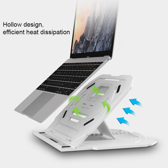 T3 Multi-function Hollow Design Cooling Bracket with 10-Level Adjustable Angle for Notebook,  MacBook, iPad, Mobile Phones(Black)