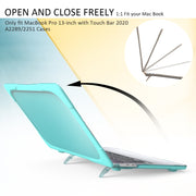 For MacBook Pro 13 inch 2022 & A2289 / A2251 / A2338 2020 PC + TPU Two Colors Laptop Protective Case(Mint Green)