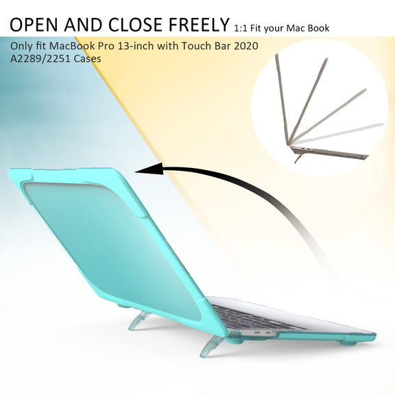 For MacBook Pro 13 inch 2022 & A2289 / A2251 / A2338 2020 PC + TPU Two Colors Laptop Protective Case(Mint Green)