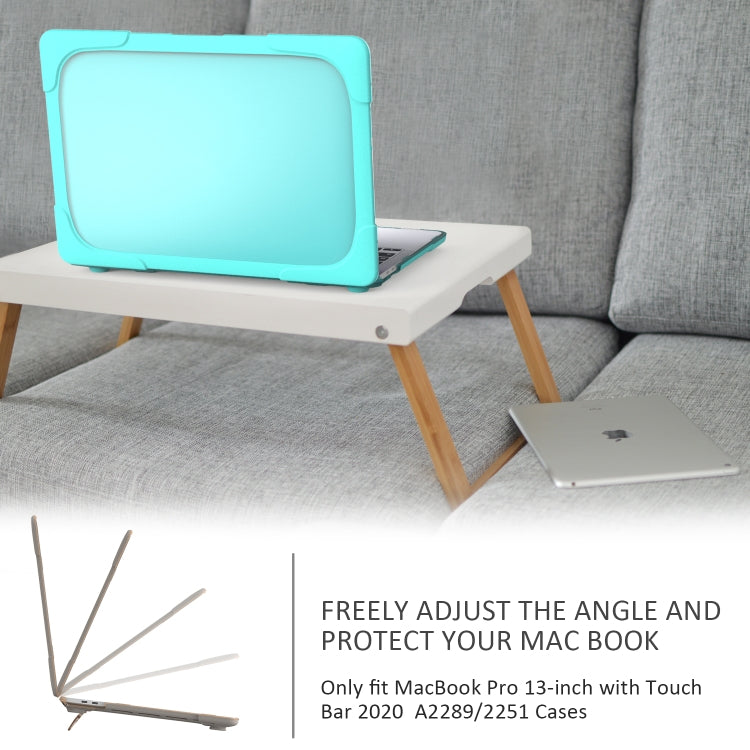 For MacBook Pro 13 inch 2022 & A2289 / A2251 / A2338 2020 PC + TPU Two Colors Laptop Protective Case(Mint Green)