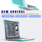 For MacBook Pro 13 inch 2022 & A2289 / A2251 / A2338 2020 PC + TPU Two Colors Laptop Protective Case(Mint Green)