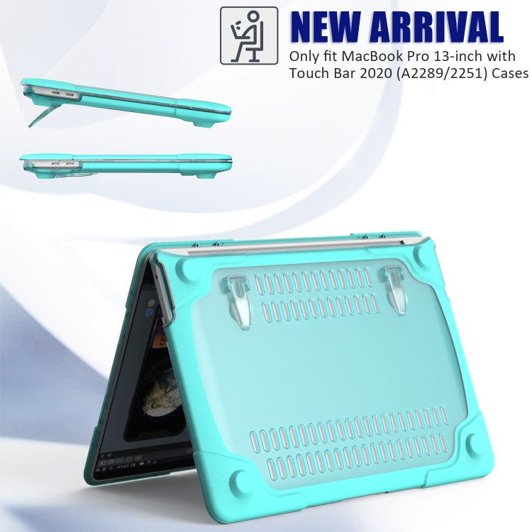 For MacBook Pro 13 inch 2022 & A2289 / A2251 / A2338 2020 PC + TPU Two Colors Laptop Protective Case(Mint Green)