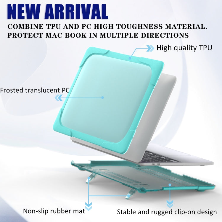 For MacBook Pro 13 inch 2022 & A2289 / A2251 / A2338 2020 PC + TPU Two Colors Laptop Protective Case(Mint Green)