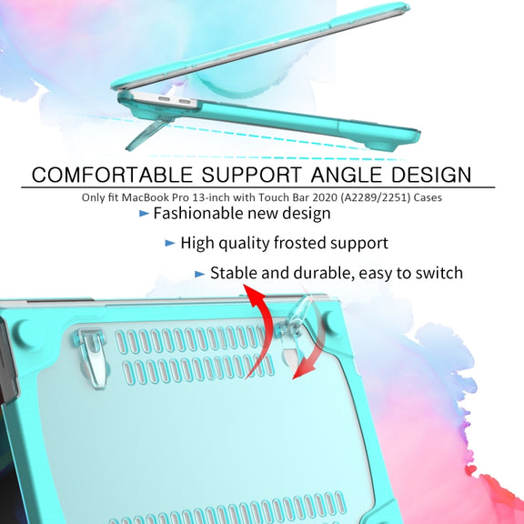 For MacBook Pro 13 inch 2022 & A2289 / A2251 / A2338 2020 PC + TPU Two Colors Laptop Protective Case(Mint Green)