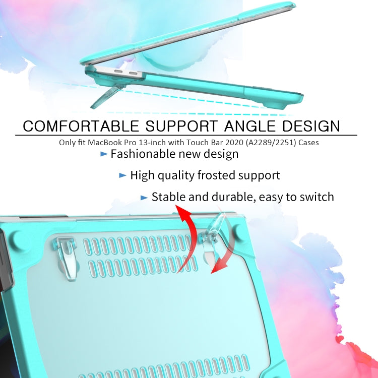 For MacBook Pro 13 inch 2022 & A2289 / A2251 / A2338 2020 PC + TPU Two Colors Laptop Protective Case(Mint Green)